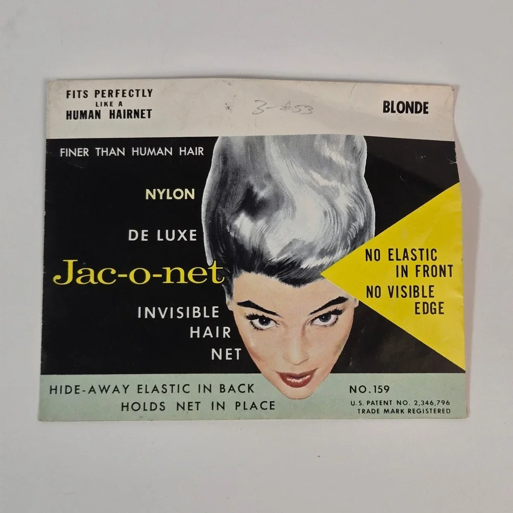 Vintage Jac-o-net De Luxe Invisible Hair Net Blonde Nylon Made in England No 159